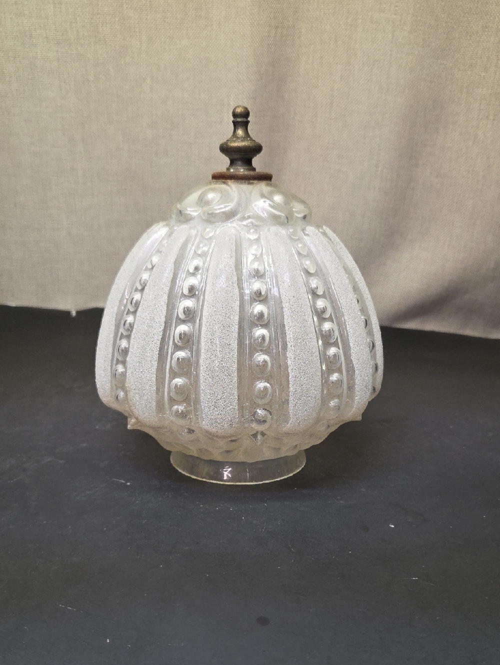 Mid Century MCM Art Deco Clear Glass Bubble Globe Ceiling Light Shade Cover Vtg